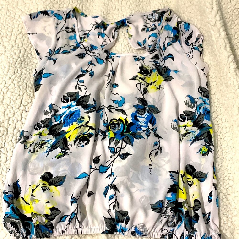 White Floral Blouse